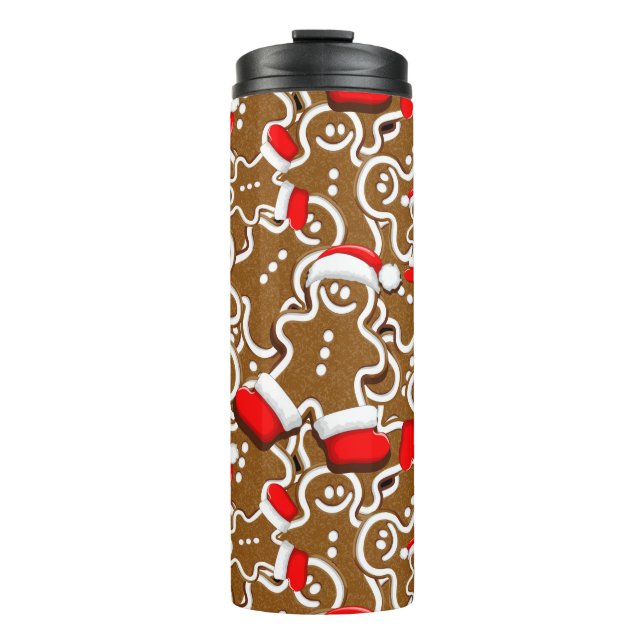 Gingerbread Man Christmas Santa Claus Thermal Tumbler (Front)