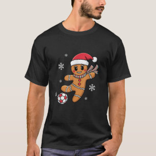 Gingerbread Man Christmas Soccer Xmas Kid Player F T-Shirt