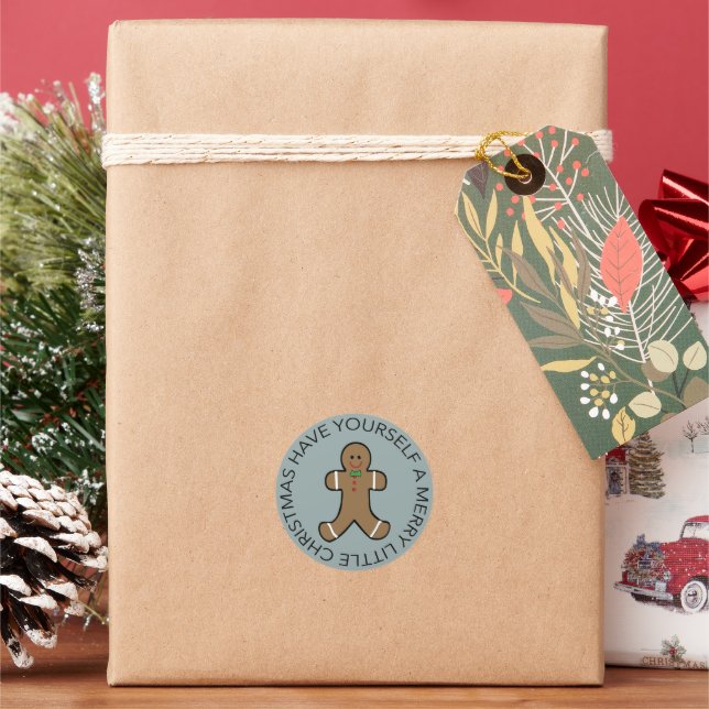 Gingerbread Man Christmas Sticker (Holiday)