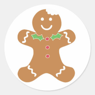 Gingerbread Man Christmas Stickers