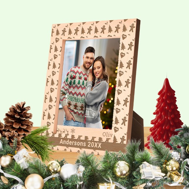 Gingerbread Man, Christmas Tree, Hearts, Name 8x10 Etched Frames (Gingerbread Man, Christmas Tree, Hearts, Name 8x10 Etched Frames)