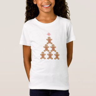 Gingerbread Man Christmas Tree red star cookies T-Shirt