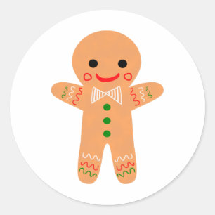 Gingerbread Man Classic Round Sticker