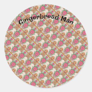 Gingerbread Man Classic Round Sticker