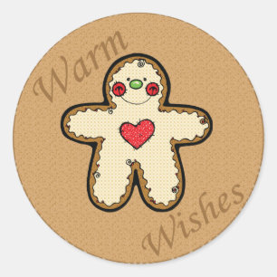 gingerbread man classic round sticker