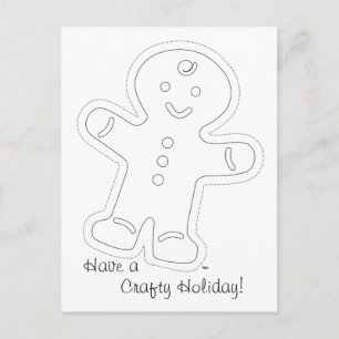 Gingerbread Man Colouring Card