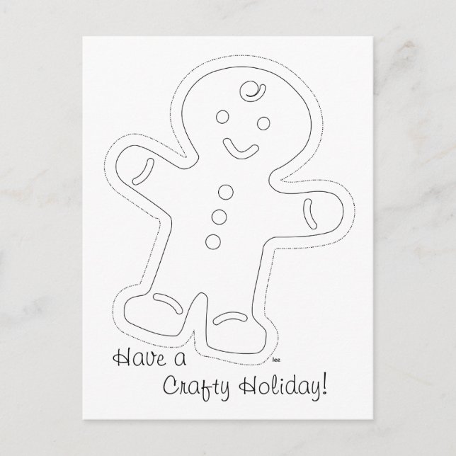Gingerbread Man Colouring Card (Front)