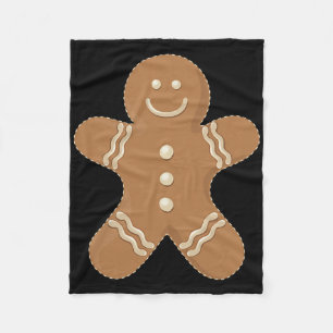 Gingerbread Man Cookie Biscuit Fun Food Christmas  Fleece Blanket