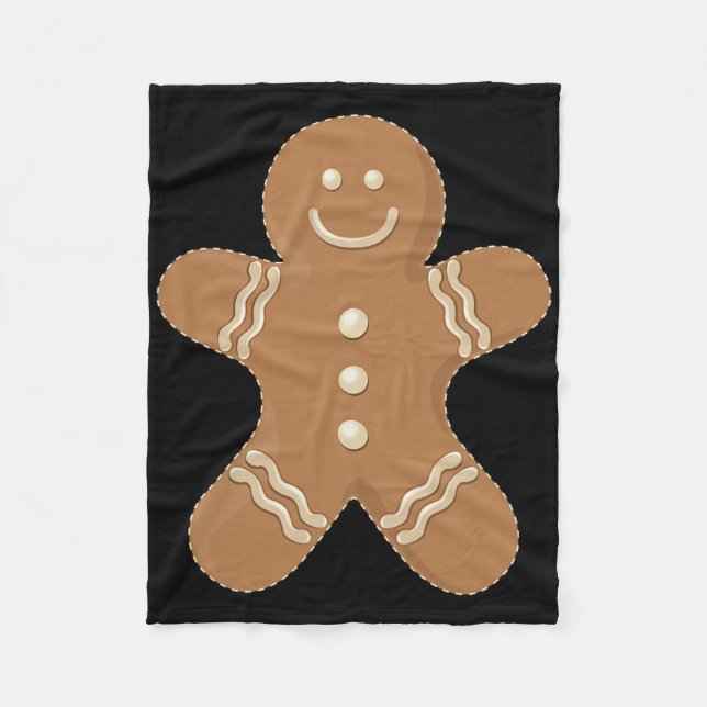 Gingerbread Man Cookie Biscuit Fun Food Christmas  Fleece Blanket (Front)
