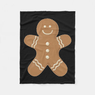 Gingerbread Man Cookie Biscuit Fun Food Christmas Fleece Blanket