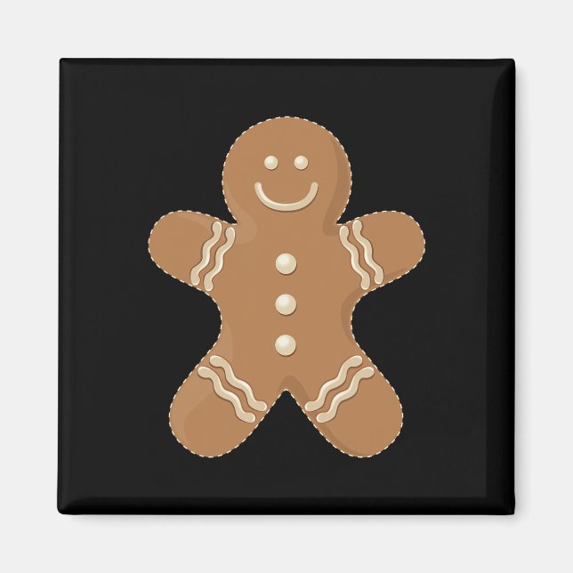 Gingerbread Man Cookie Biscuit Fun Food Christmas  Magnet (Front)
