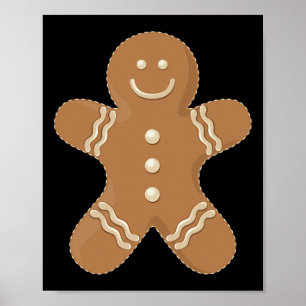 Gingerbread Man Cookie Biscuit Fun Food Christmas  Poster