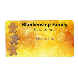 Gingerbread Man Cookie Border Paper Label Name Tag
