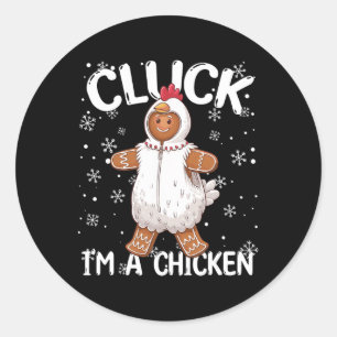 Gingerbread Man Cookie Chicken Christmas Funny Classic Round Sticker