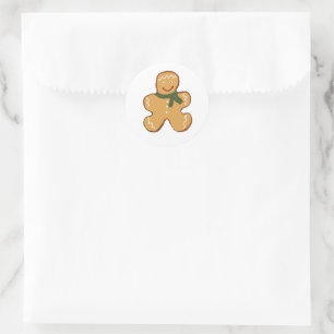 Gingerbread Man Cookie Christmas Design Classic Round Sticker