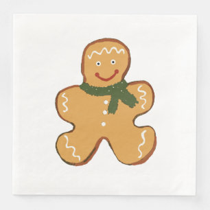 Gingerbread Man Cookie Christmas Napkin