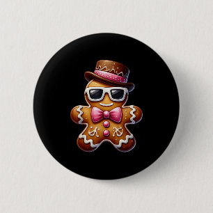 Gingerbread Man Cookie Christmas Nk Coquette Xmas  6 Cm Round Badge
