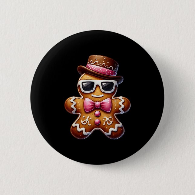 Gingerbread Man Cookie Christmas Nk Coquette Xmas  6 Cm Round Badge (Front)