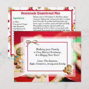 Gingerbread Man Cookie Christmas Recipe Christmas Postcard