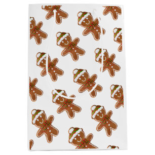 Gingerbread Man Cookie Christmas Sprinkles Kids Medium Gift Bag