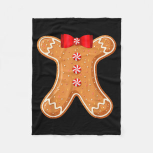 Gingerbread Man Cookie Costume Adult Kids Men Wome Fleece Blanket