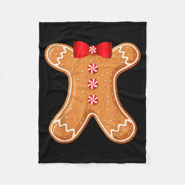 Gingerbread Man Cookie Costume Adult Kids Men Wome Fleece Blanket (Front)