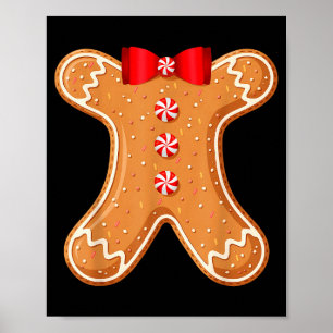 Gingerbread Man Cookie Costume Adult Kids Men Wome Poster