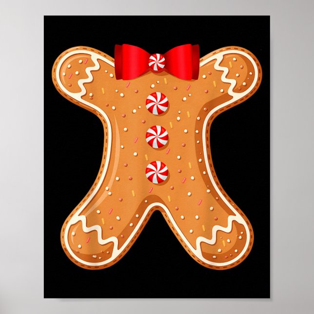 Gingerbread Man Cookie Costume Adult Kids Men Wome Poster (Front)