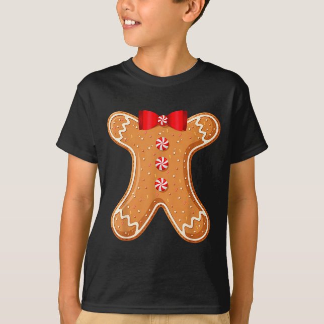 Gingerbread Man Cookie Costume Adult Kids Men Wome T-Shirt (Front)