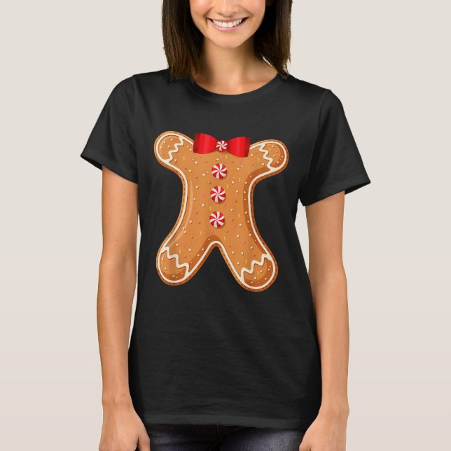 Gingerbread Man Cookie Costume Adult Kids Men Wome T-Shirt (Front)