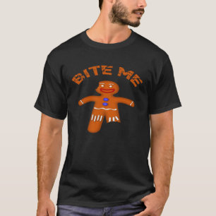 Gingerbread Man Cookie Cute Bite Me  Saying Christ T-Shirt