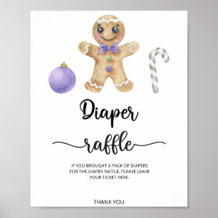 Gingerbread man cookie diaper raffle poster