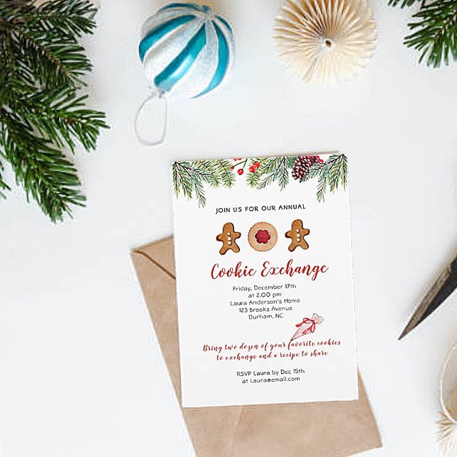 Gingerbread man Cookie Exchange party invitation (Creator Uploaded)