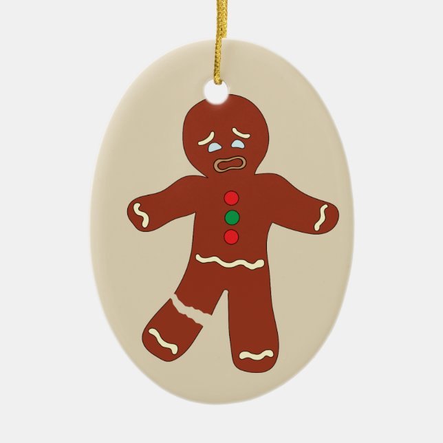Gingerbread Man Cookie Funny Christmas Ornament (Front)