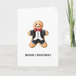 Gingerbread Man Cookie in Tuxedo Card