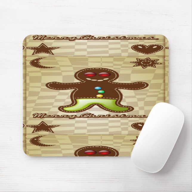 Gingerbread man cookie mouse mat (With Mouse)