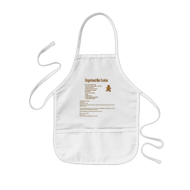 Gingerbread Man Cookie Recipe Kid Apron (Front)