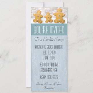 Gingerbread Man Cookie Swap Invitation