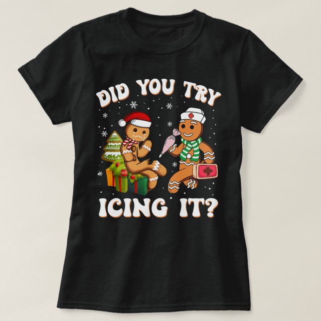 Gingerbread Man Cookie Ugly Sweater Oh Snap Christ (Design Front)