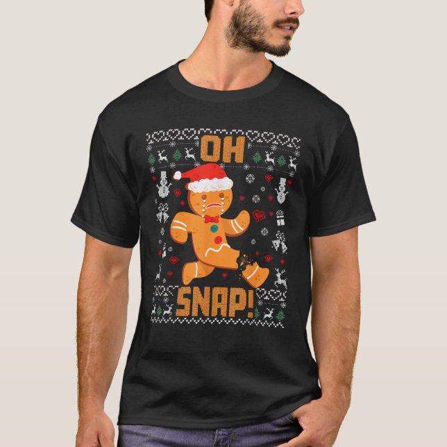 Gingerbread Man Cookie Ugly Sweater Oh Snap Christ (Front)