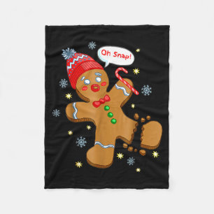 Gingerbread Man Cookie Ugly Sweater Oh Snap Christ Fleece Blanket
