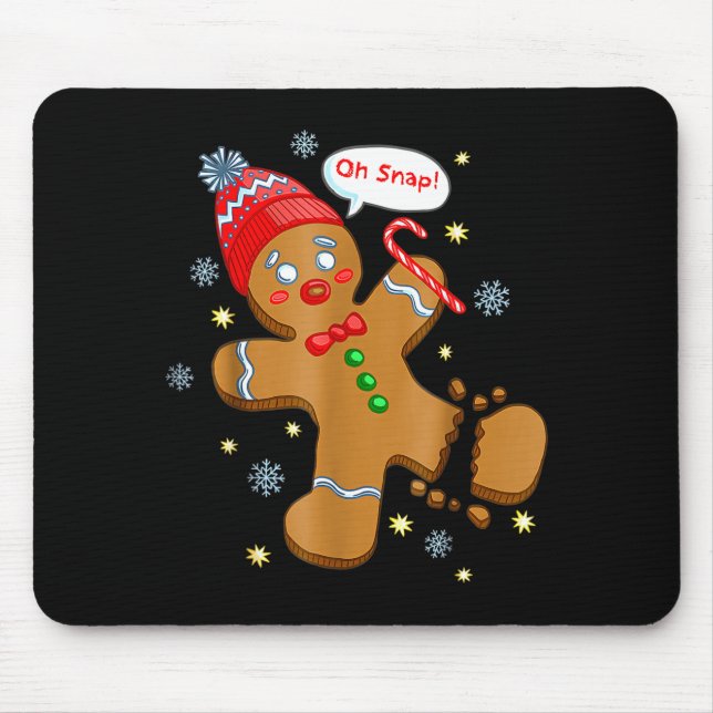 Gingerbread Man Cookie Ugly Sweater Oh Snap Christ Mouse Mat (Front)