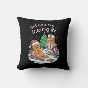 Gingerbread Man Cookie Ugly Sweater Oh Snap Xmas Cushion