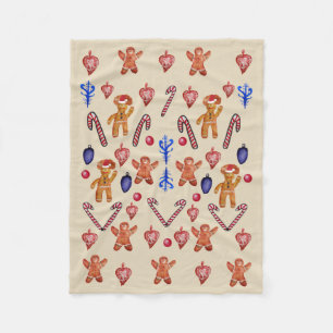 Gingerbread Man Cookies, Christmas decor Fleece Blanket