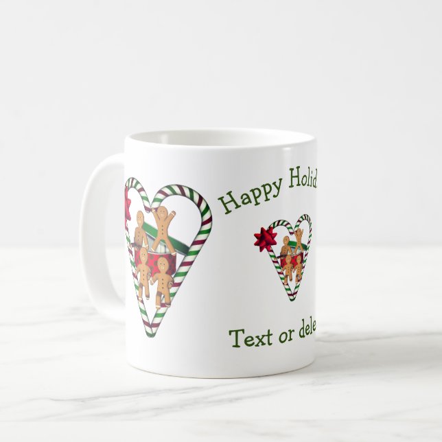 Gingerbread Man Cookies Christmas Personalised Coffee Mug (Front Left)