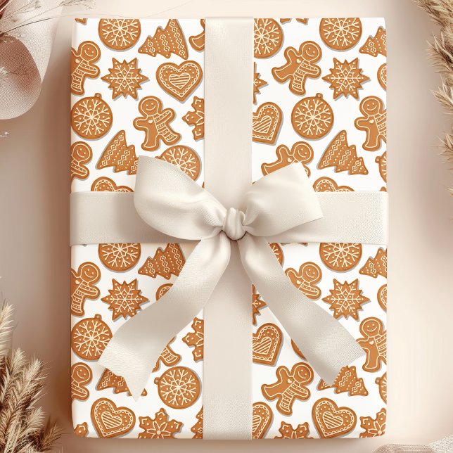 Gingerbread Man Cookies Cute Christmas Wrapping Paper (Creator Uploaded)