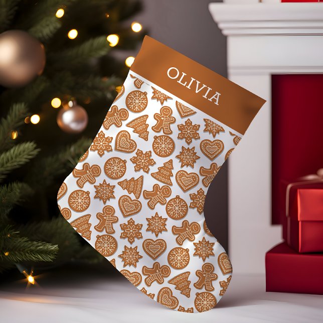 Gingerbread Man Cookies Cute Personalised Small Christmas Stocking (Creator Uploaded)