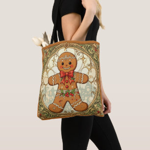 Gingerbread Man Cookies Festive Christmas Tote Bag