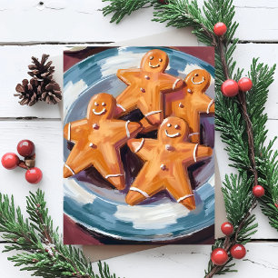 Gingerbread Man Cookies   Merry Christmas Holiday Card