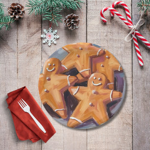 Gingerbread Man Cookies Merry Christmas Paper Plate